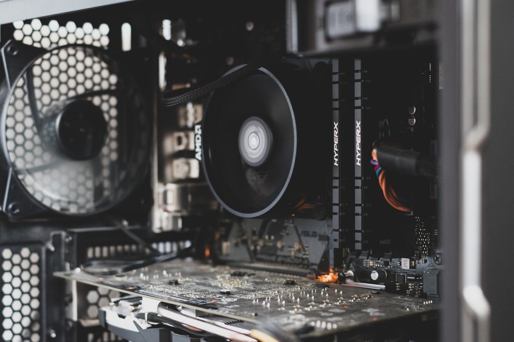 Internals of a desktop computer